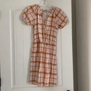 Loft poplin puffed sleeve dress